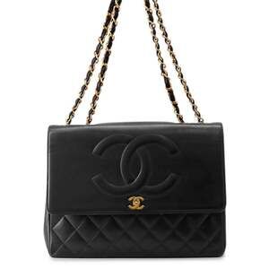 Chanel Chain Shoulder Bag, Matelassé, Coco Mark, Large Coco, Double Chain, Ca...